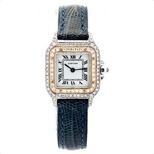 CARTIER PANTHERE 23mm Quartz 2 Tone 0.87TCW DIAMOND Watch White Dial